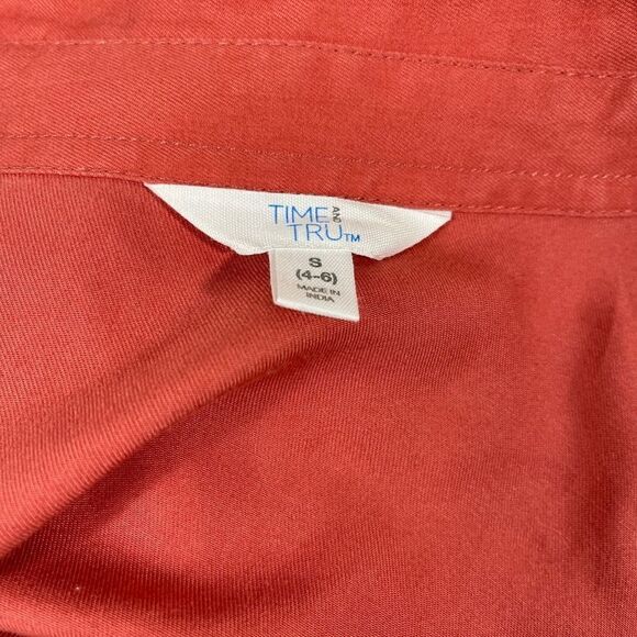 Time & Tru coral Woven Utility Shirt Dress - Picture 6 of 13